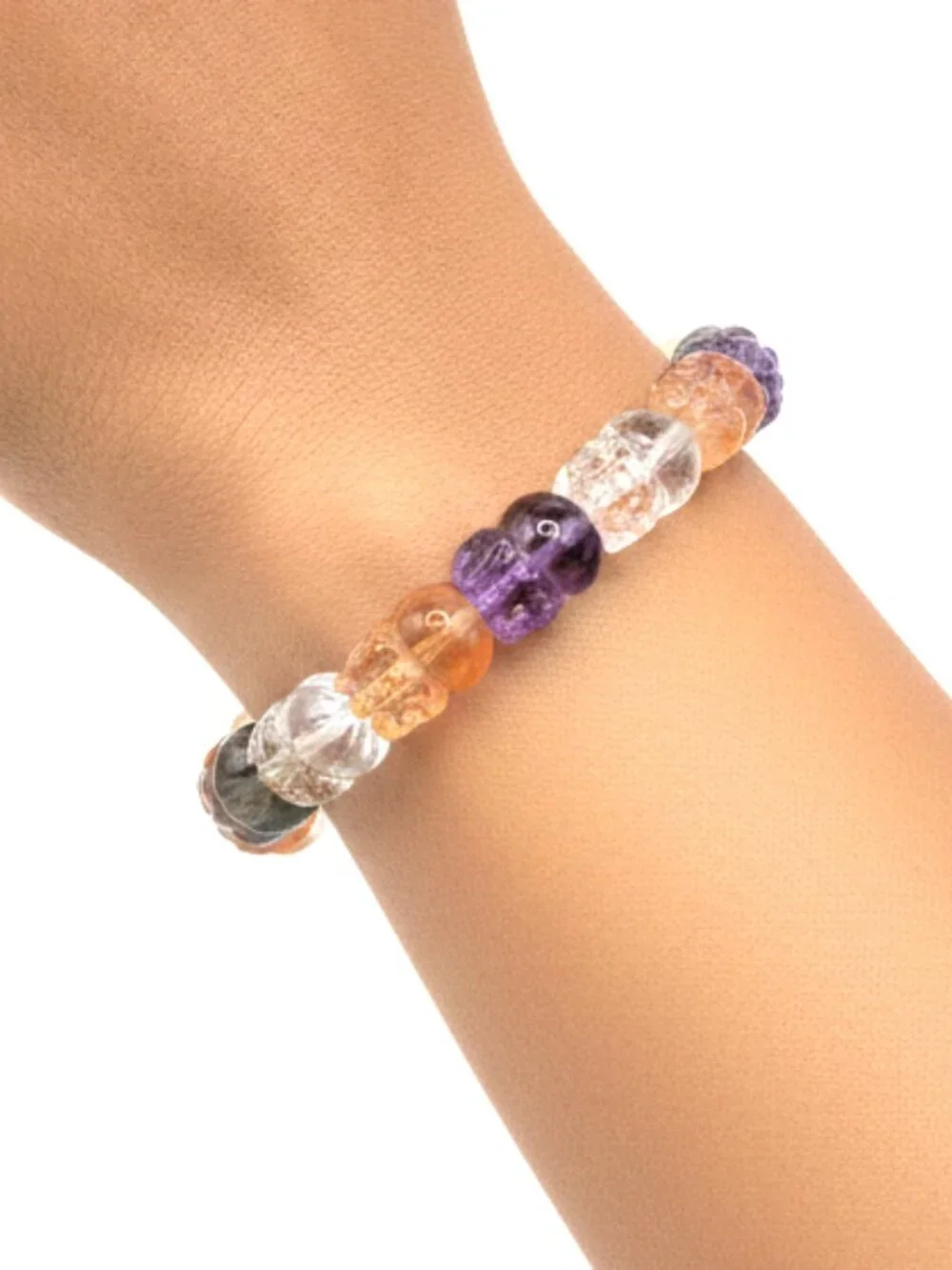 Natural High Grade Mixed Gemstones Carved Blessing Pi Xiu Bracelet